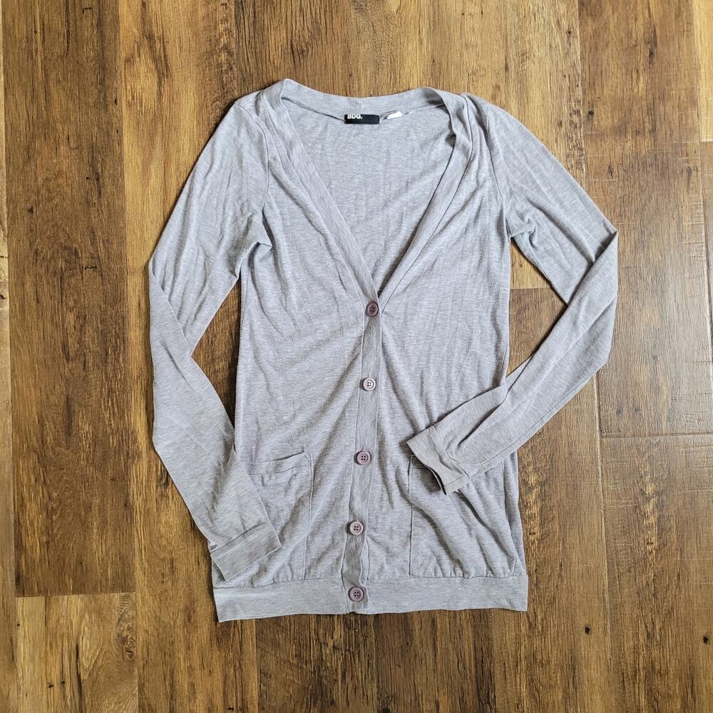 BDG Women's Long Sleeve Gray Button Up Sweater Cardigan Size Medium